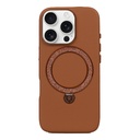 Apple iPhone 16 Pro Max Uyumlu Kılıf Magsafe Şarj Özellikli Standlı Suni Deri Tasarımlı Pynana Dancing Circle Serisi Kapak - 15