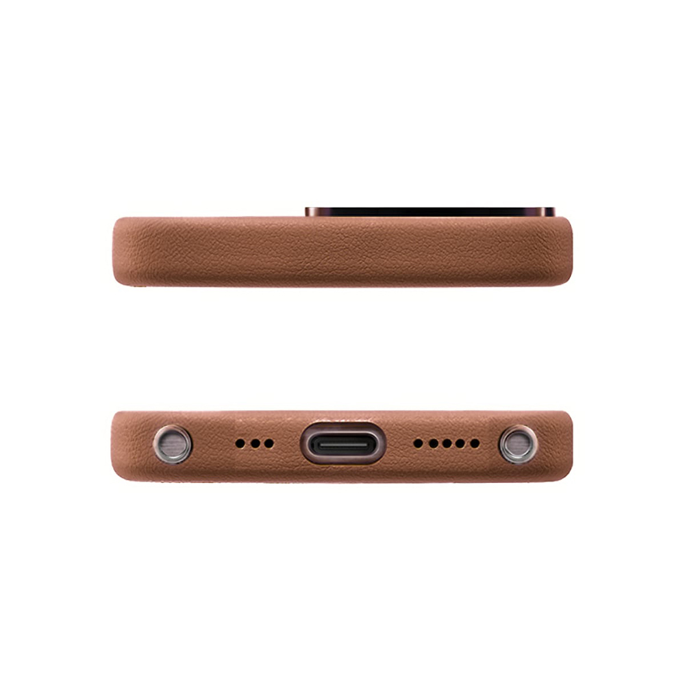 Apple iPhone 16 Pro Max Uyumlu Kılıf Magsafe Şarj Özellikli Standlı Suni Deri Tasarımlı Pynana Dancing Circle Serisi Kapak - 19