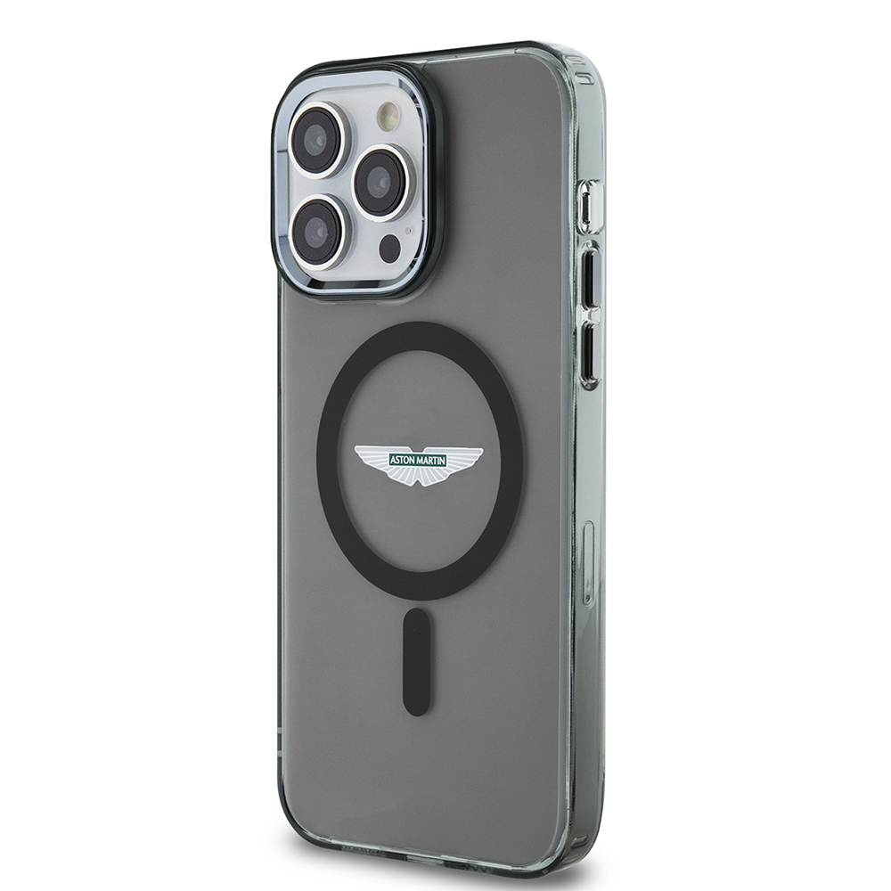 Apple iPhone 14 Pro Max Uyumlu Kılıf Aston Martin Orjinal Lisanslı Magsafe Şarj Özellikli  IML Baskı Logolu Metal Düğmeli Kapak - 1