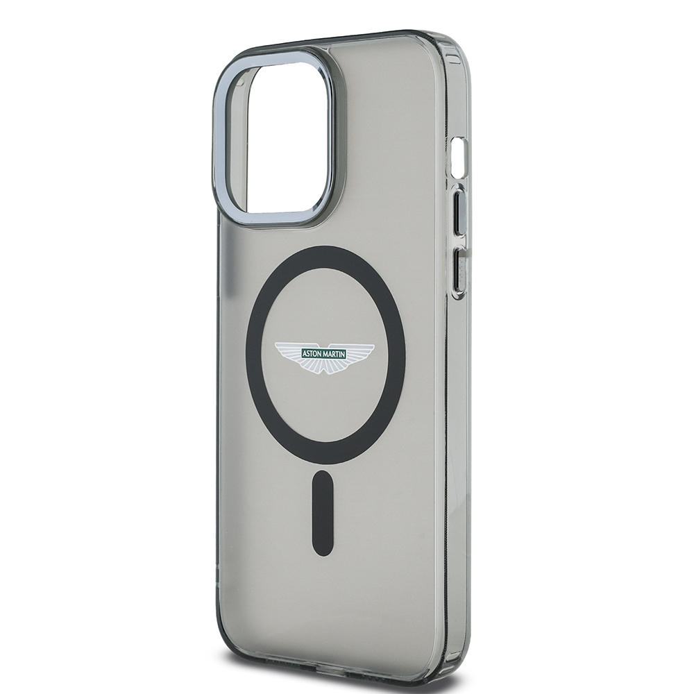 Apple iPhone 14 Pro Max Uyumlu Kılıf Aston Martin Orjinal Lisanslı Magsafe Şarj Özellikli  IML Baskı Logolu Metal Düğmeli Kapak - 3