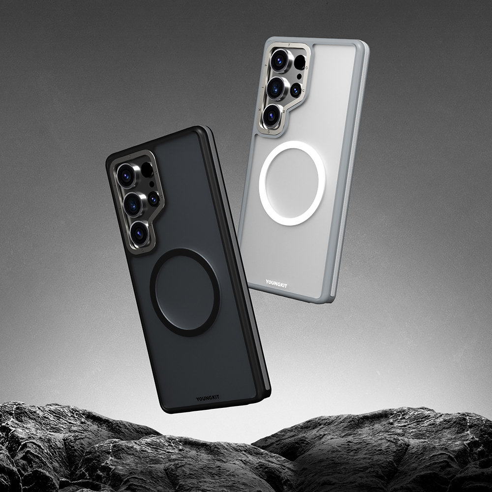 Samsung Galaxy S25 Ultra Uyumlu Kılıf Magsafe Şarj Özellikli Youngkit Rock Sand Serisi Kapak - 9
