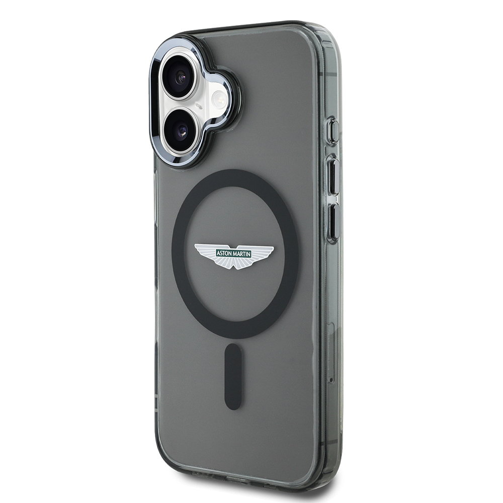 Apple iPhone 16 Uyumlu Kılıf Aston Martin Orjinal Lisanslı Magsafe Şarj Özellikli IML Baskı Logolu Buzlu Kapak - 1