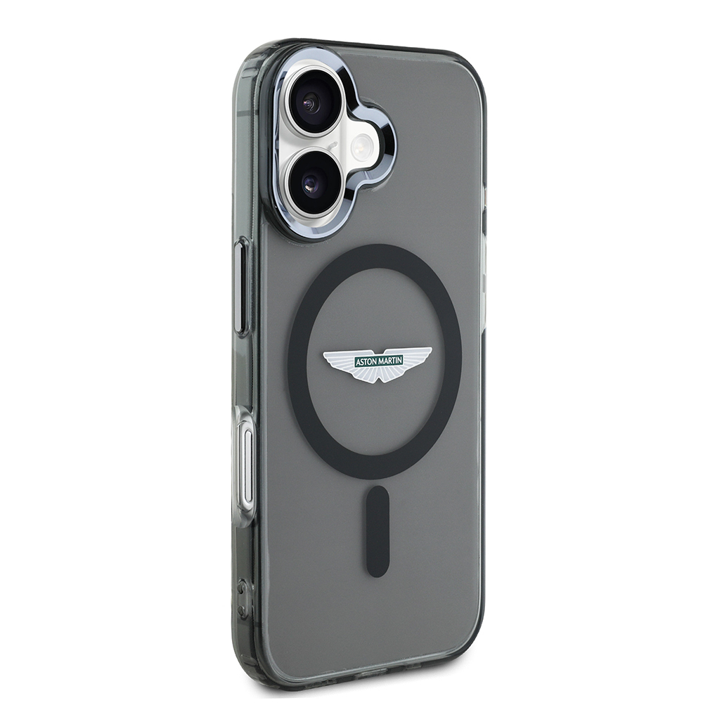Apple iPhone 16 Uyumlu Kılıf Aston Martin Orjinal Lisanslı Magsafe Şarj Özellikli IML Baskı Logolu Buzlu Kapak - 2