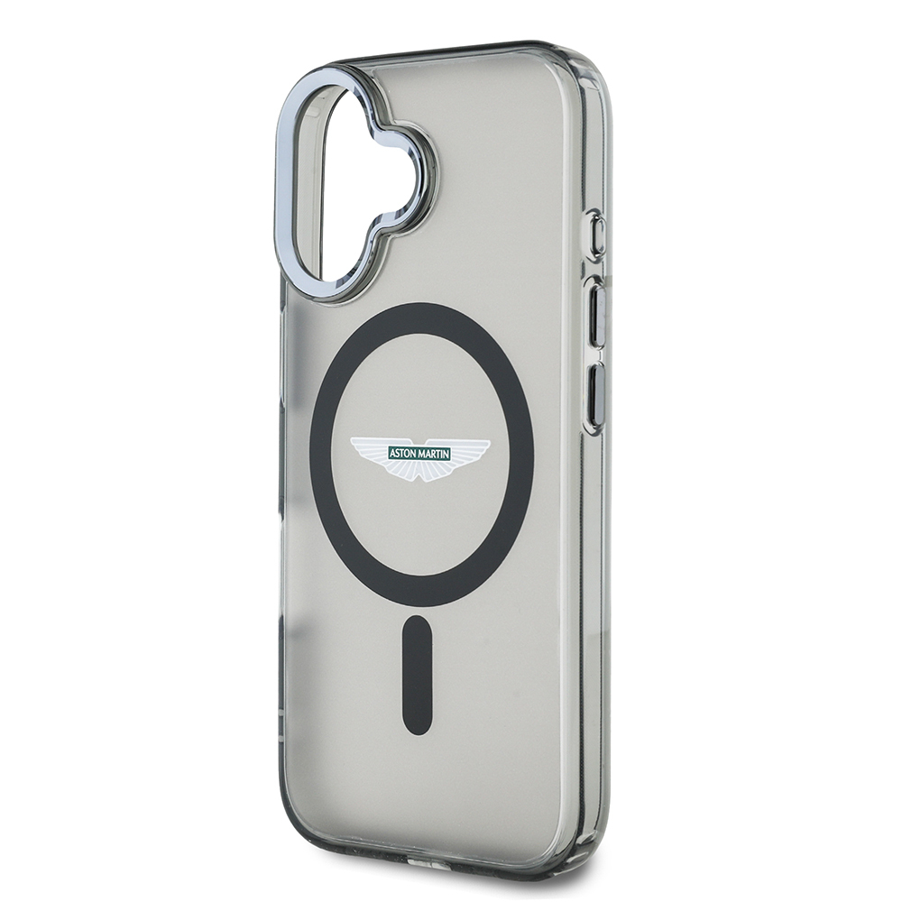 Apple iPhone 16 Uyumlu Kılıf Aston Martin Orjinal Lisanslı Magsafe Şarj Özellikli IML Baskı Logolu Buzlu Kapak - 3
