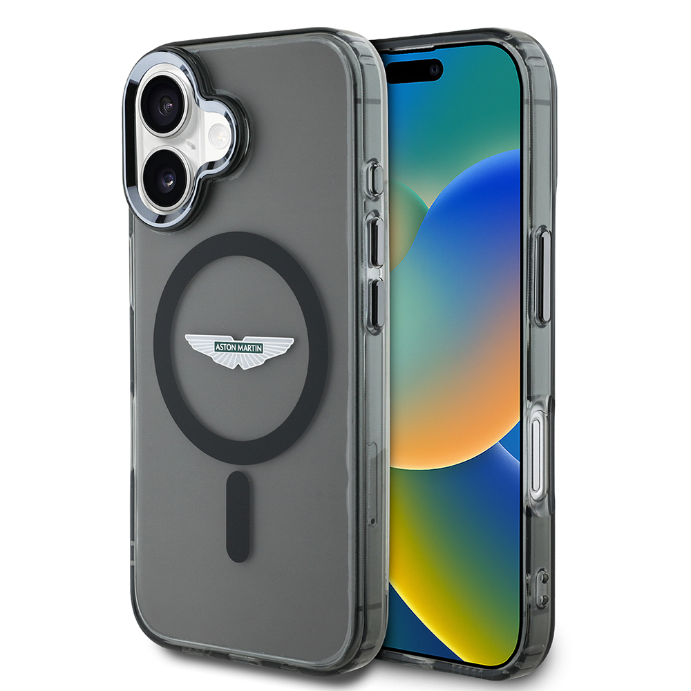 Apple iPhone 16 Uyumlu Kılıf Aston Martin Orjinal Lisanslı Magsafe Şarj Özellikli IML Baskı Logolu Buzlu Kapak - 6