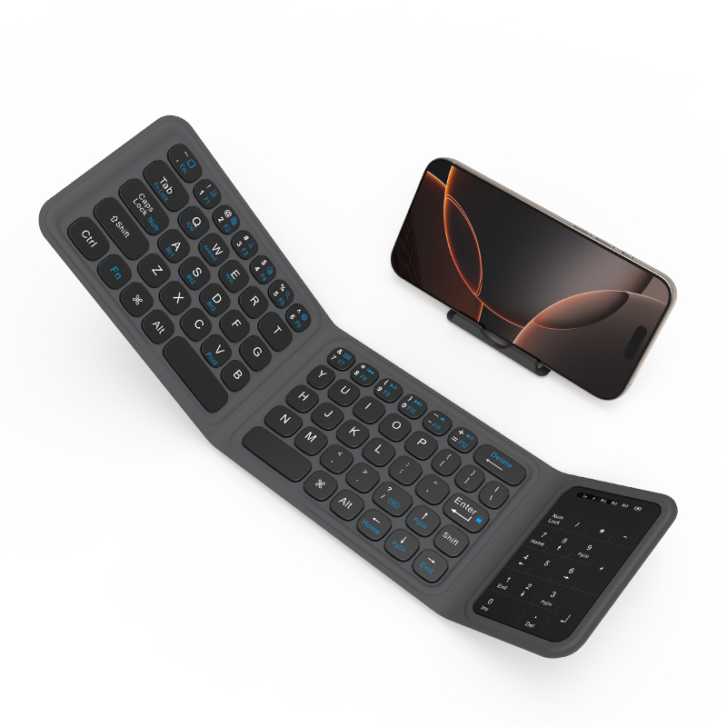 Wiwu FMK-05 iOS Android Windows Uyumlu Katlanabilir Bluetooth Kablosuz Klavye + Masaüstü Telefon Standı - 4