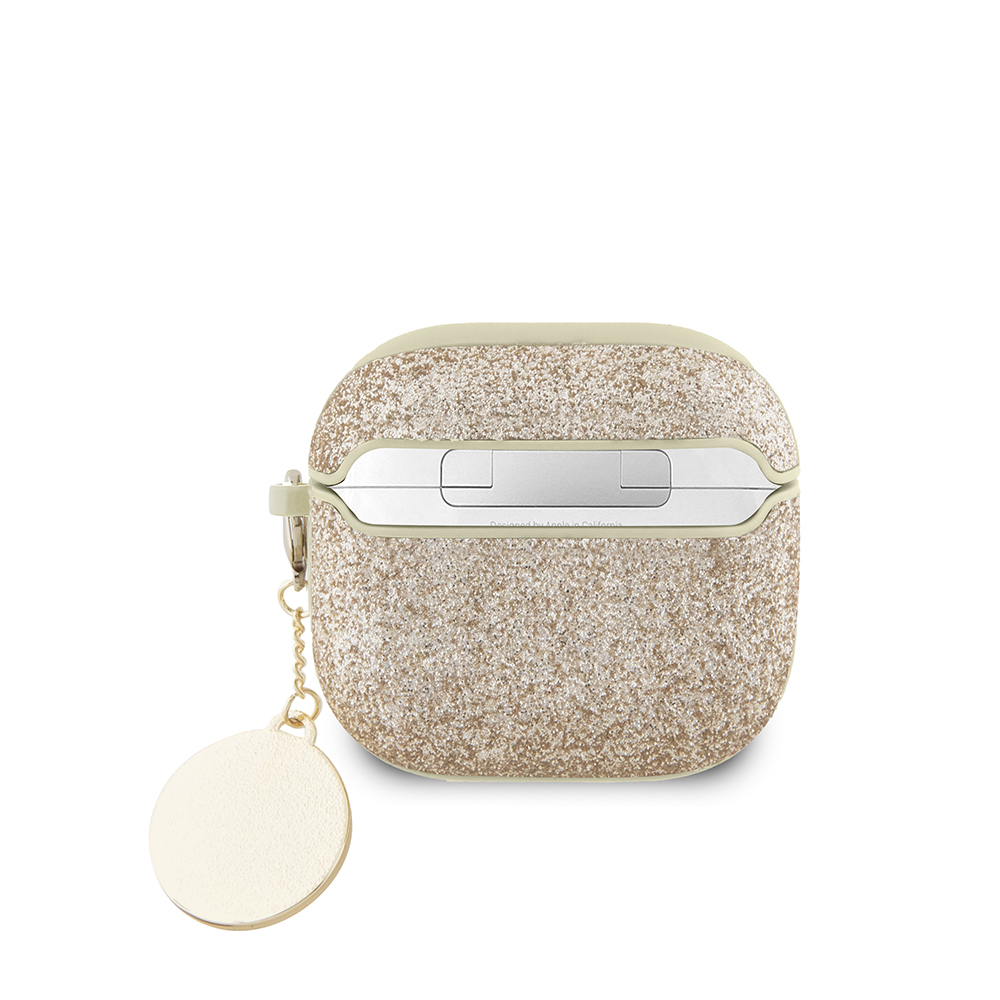 Apple Airpods 4 Uyumlu Kılıf Guess Orjinal Lisanslı Glitter Elmas Kalp Süs Zincirli Kapak - 1