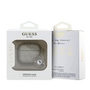 Apple Airpods 4 Uyumlu Kılıf Guess Orjinal Lisanslı Glitter Elmas Kalp Süs Zincirli Kapak - 2