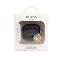 Apple Airpods 4 Uyumlu Kılıf Guess Orjinal Lisanslı Glitter Elmas Kalp Süs Zincirli Kapak - 3