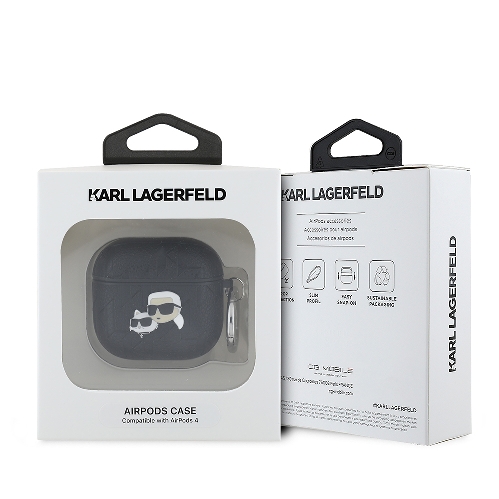 Apple Airpods 4 Uyumlu Kılıf Karl Lagerfeld Orjinal Lisanslı Monogram Silikon Kapak - 2