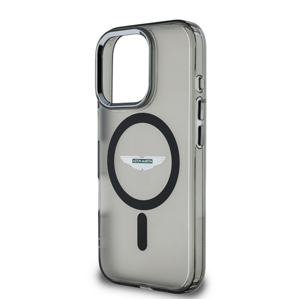 Apple iPhone 16 Pro Uyumlu Kılıf Aston Martin Orjinal Lisanslı Magsafe Şarj Özellikli IML Baskı Logolu Buzlu Kapak - 3