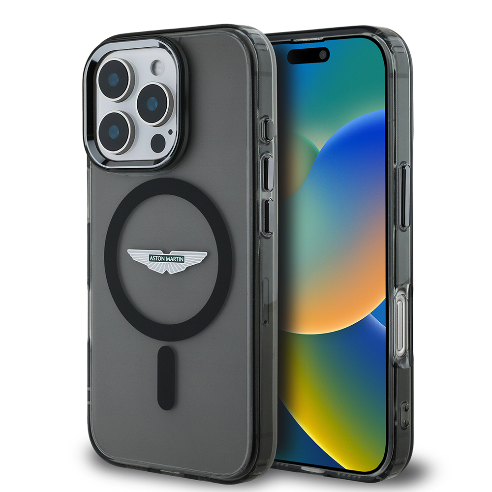 Apple iPhone 16 Pro Uyumlu Kılıf Aston Martin Orjinal Lisanslı Magsafe Şarj Özellikli IML Baskı Logolu Buzlu Kapak - 6