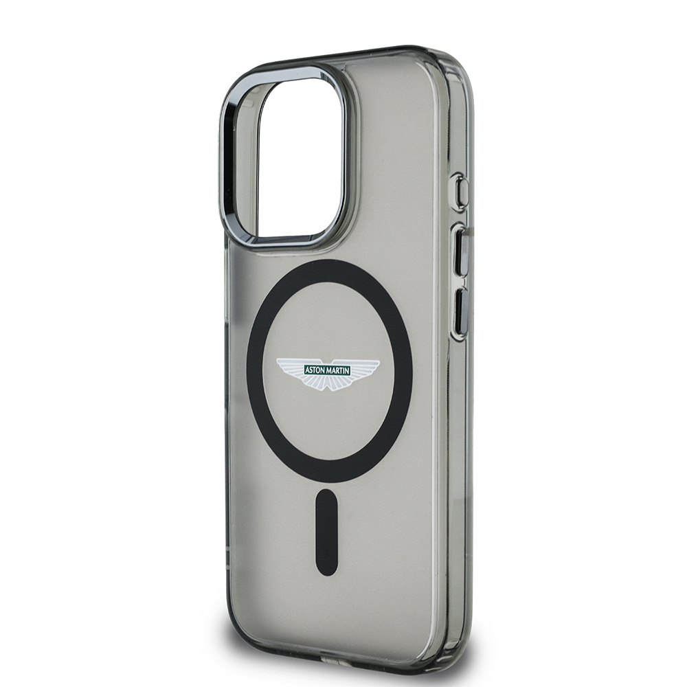 Apple iPhone 15 Pro Max Uyumlu Kılıf Aston Martin Orjinal Lisanslı Magsafe Şarj Özellikli  IML Baskı Logolu Metal Düğmeli Kapak - 3