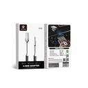 Lenyes LR208 Spiral Kablo Tasarımlı Dahili Mikrofonlu Kablosuz Ses Alıcı AUX Bluetooth v5.3 Adaptör - 1