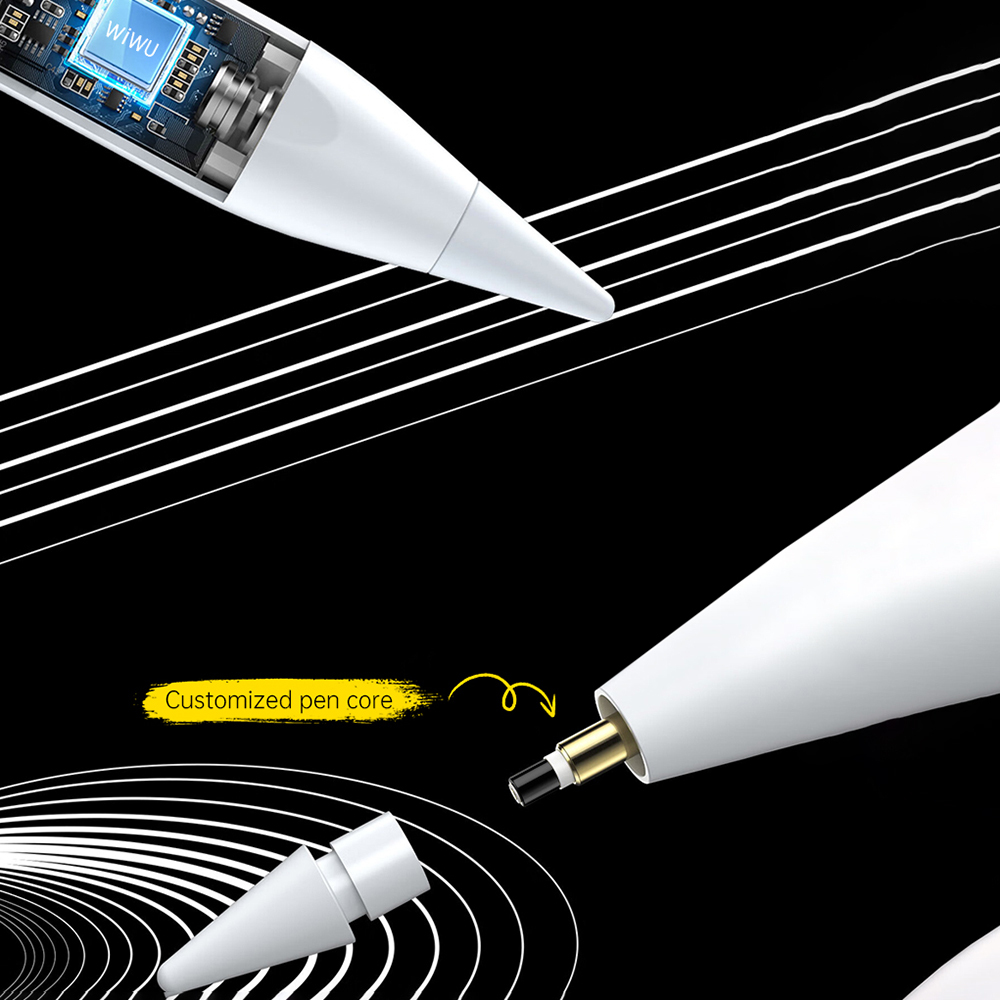 Wiwu Pencil A03 Kablosuz Şarj Özellikli Avuç İçi Reddi (Palm Rejection) ve Eğim Hassasiyeti Özellikli Dokunmatik Kalem - 8