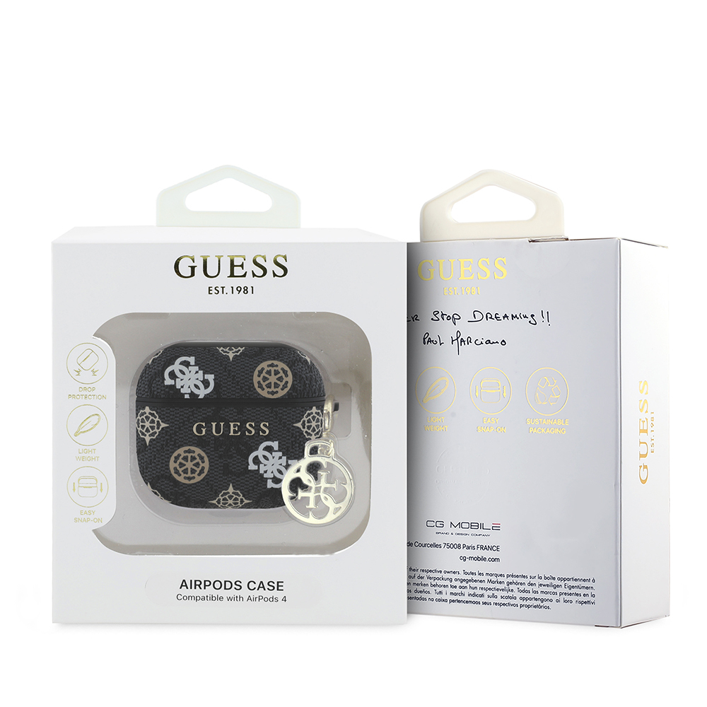 Apple Airpods 4 Uyumlu Kılıf Guess Orjinal Lisanslı 4G Desenli Yazı Logolu Peony Kapak - 6