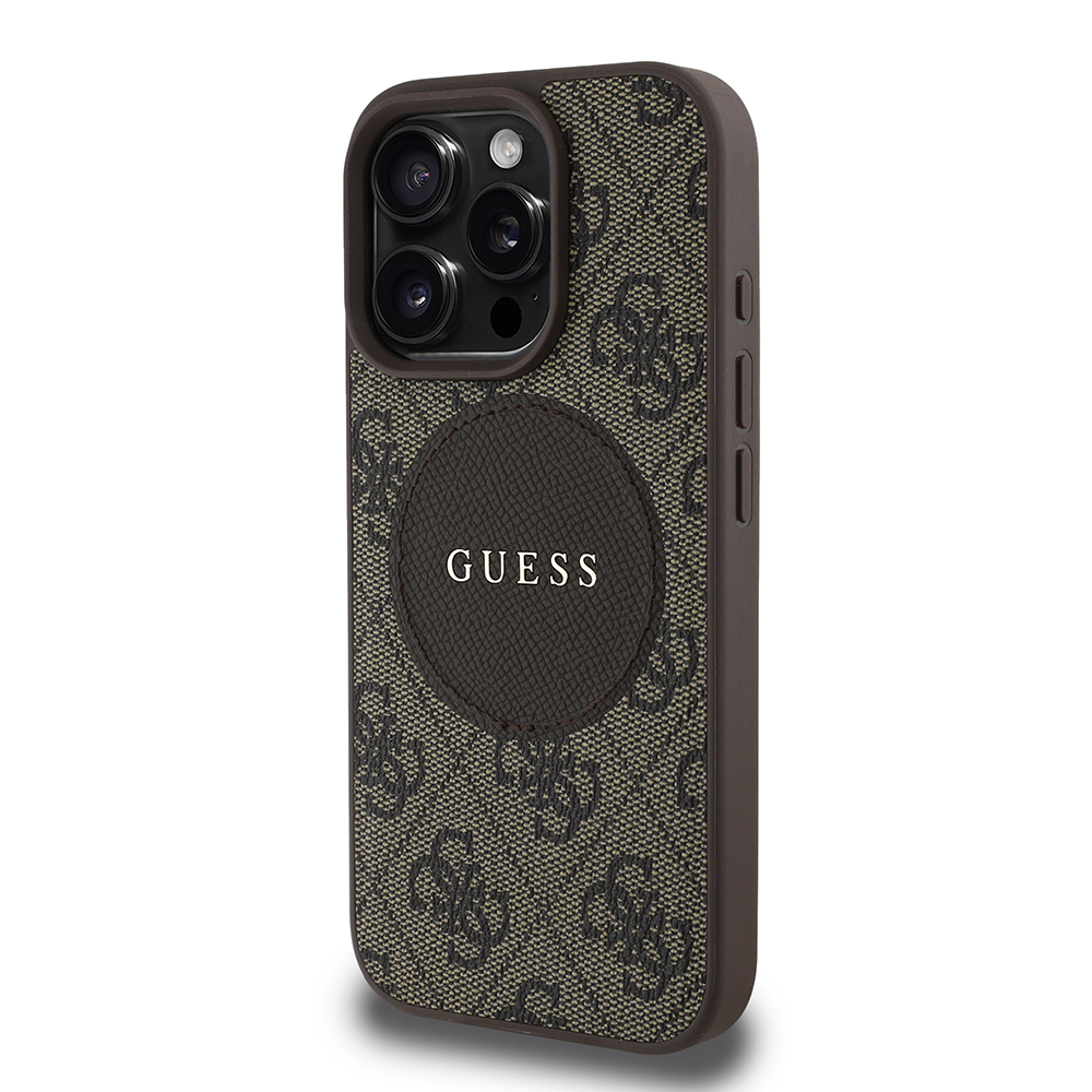 Apple iPhone 16 Pro Max Uyumlu Kılıf Guess Orjinal Lisanslı Magsafe Şarj Özellikli Yazı Logolu Circle Classic Kapak - 1