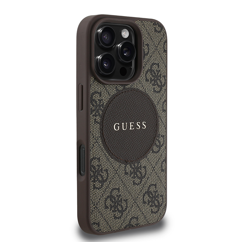 Apple iPhone 16 Pro Max Uyumlu Kılıf Guess Orjinal Lisanslı Magsafe Şarj Özellikli Yazı Logolu Circle Classic Kapak - 2