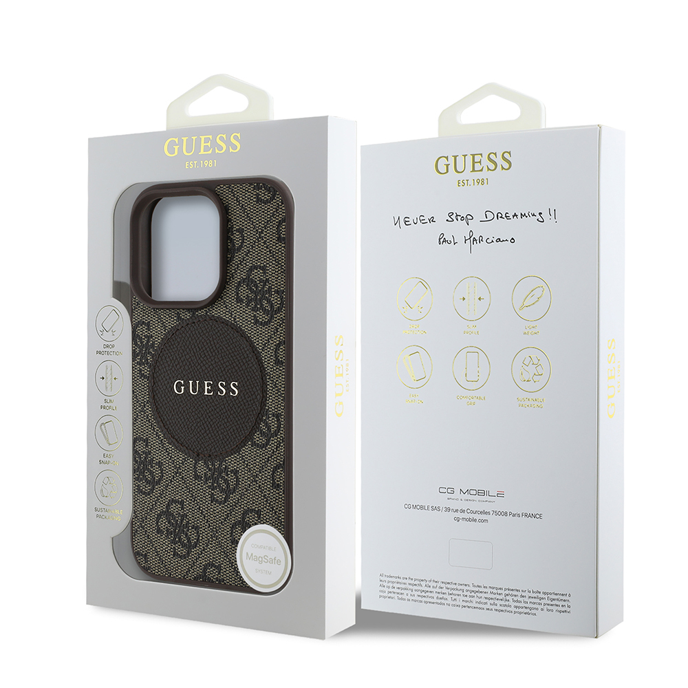 Apple iPhone 16 Pro Max Uyumlu Kılıf Guess Orjinal Lisanslı Magsafe Şarj Özellikli Yazı Logolu Circle Classic Kapak - 7