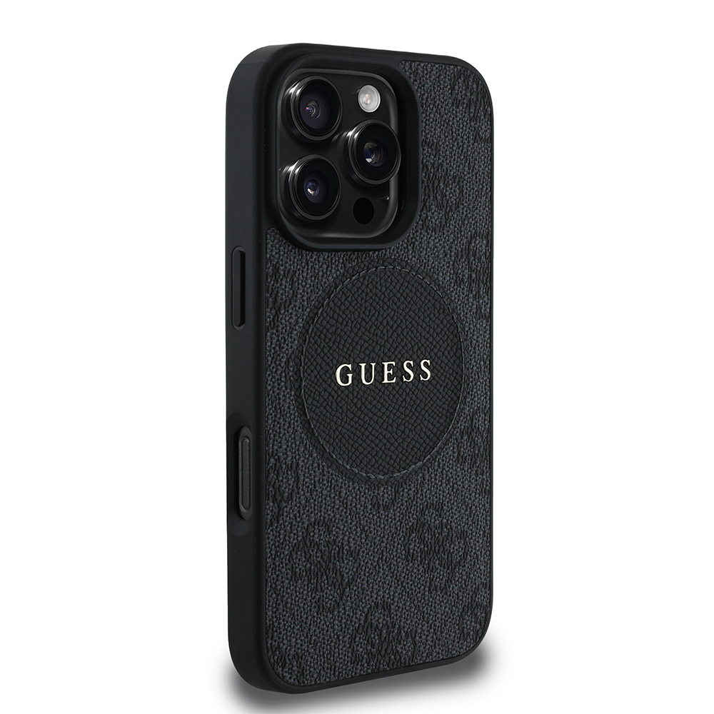 Apple iPhone 16 Pro Uyumlu Kılıf Guess Orjinal Lisanslı Magsafe Şarj Özellikli Yazı Logolu Circle Classic Kapak - 2