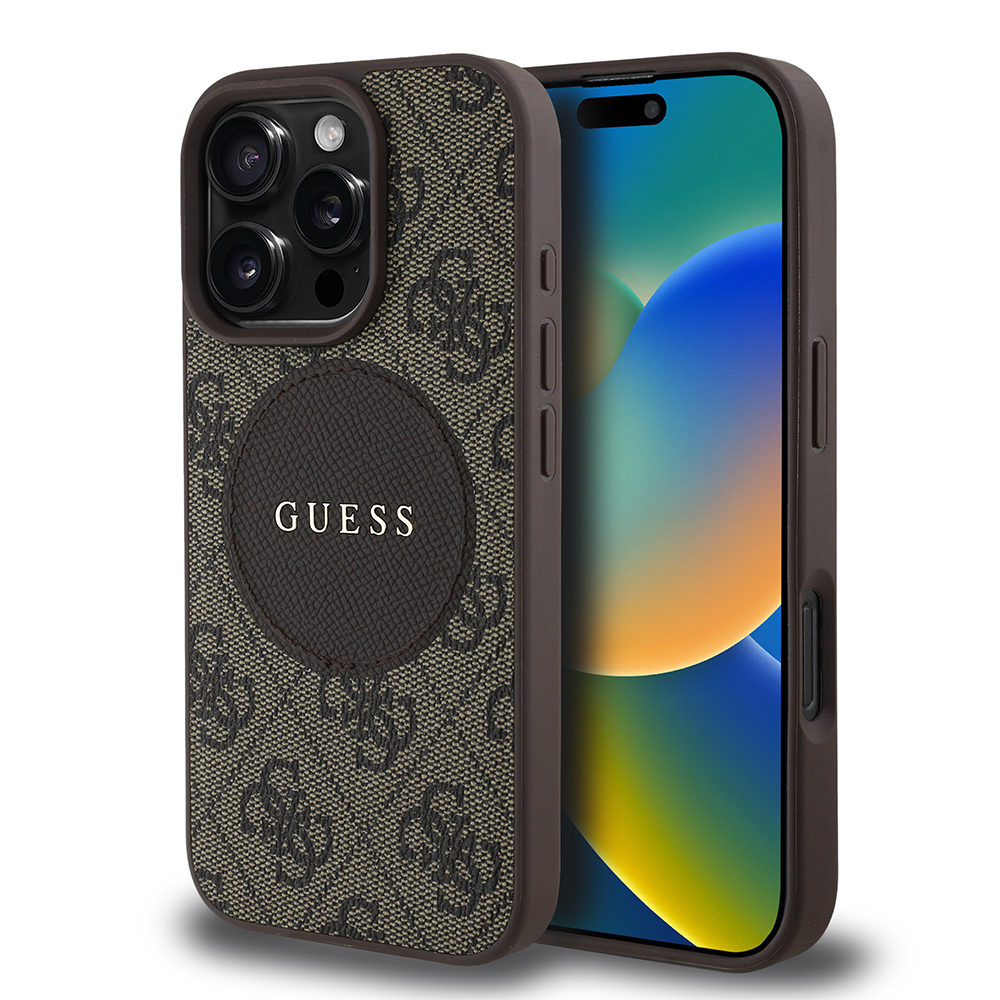 Apple iPhone 16 Pro Uyumlu Kılıf Guess Orjinal Lisanslı Magsafe Şarj Özellikli Yazı Logolu Circle Classic Kapak - 12