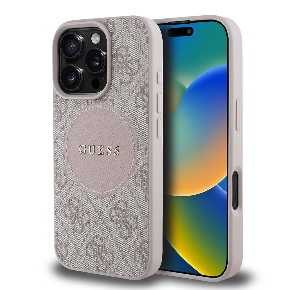Apple iPhone 16 Pro Uyumlu Kılıf Guess Orjinal Lisanslı Magsafe Şarj Özellikli Yazı Logolu Circle Classic Kapak - 19