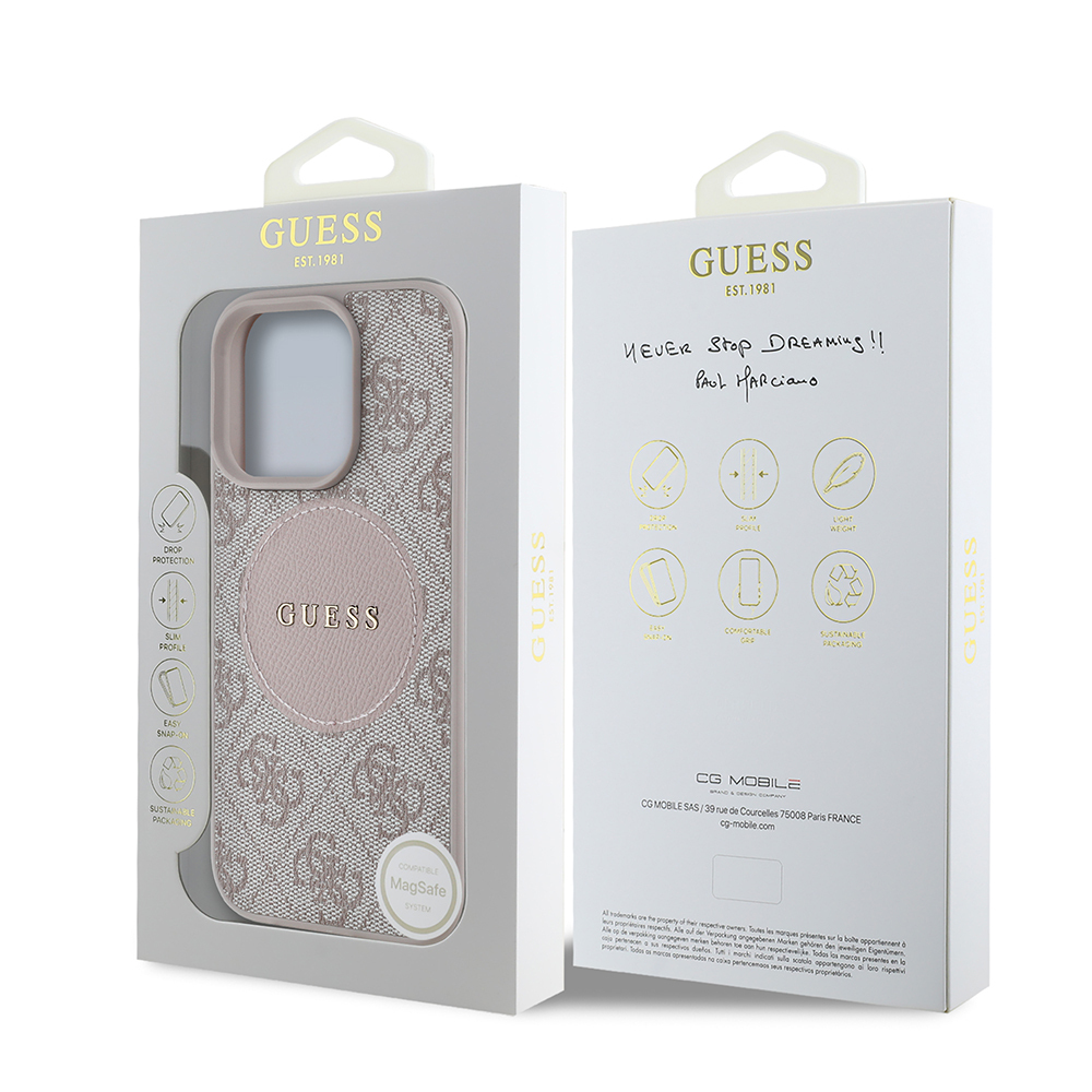 Apple iPhone 16 Pro Uyumlu Kılıf Guess Orjinal Lisanslı Magsafe Şarj Özellikli Yazı Logolu Circle Classic Kapak - 21