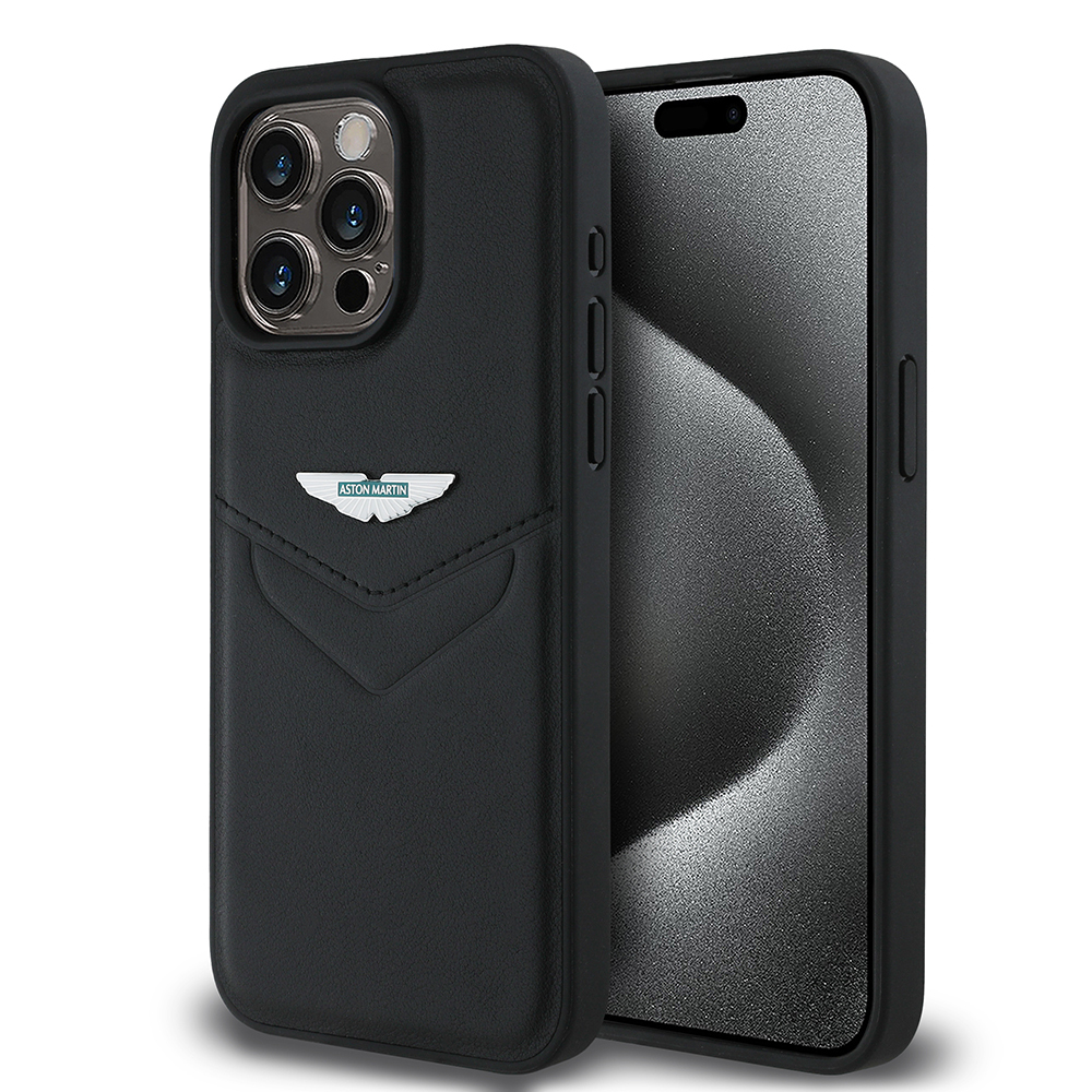 Apple iPhone 15 Pro Max Uyumlu Kılıf Aston Martin Orjinal Lisanslı Victory Dizayn PU Deri Metal Logolu Kapak - 6
