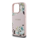 Apple iPhone 16 Pro Max Uyumlu Kılıf Guess Orjinal Lisanslı Magsafe Şarj Özellikli Taneli Çiçek Tasarımlı Metal Yazı Logolu Kapak - 3