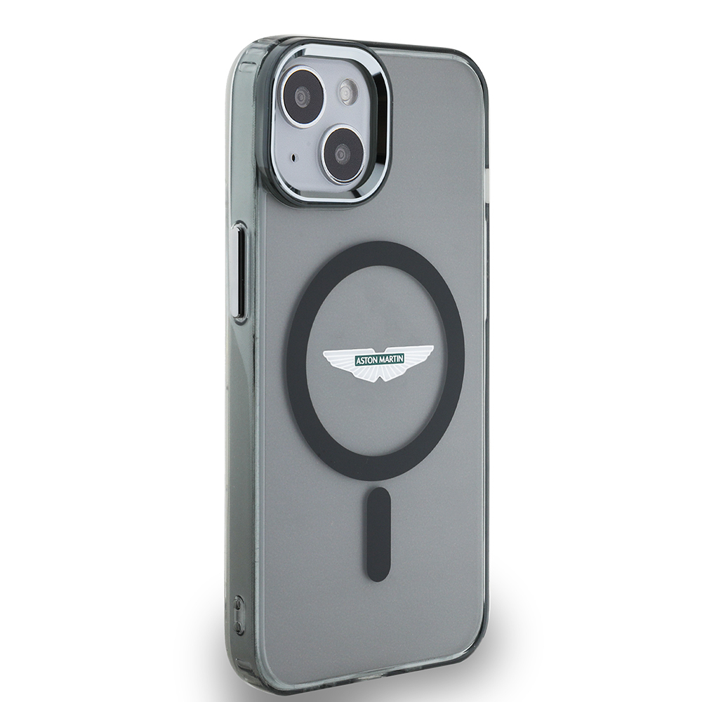 Apple iPhone 14 Uyumlu Kılıf Aston Martin Orjinal Lisanslı Magsafe Şarj Özellikli  IML Baskı Logolu Metal Düğmeli Kapak - 2