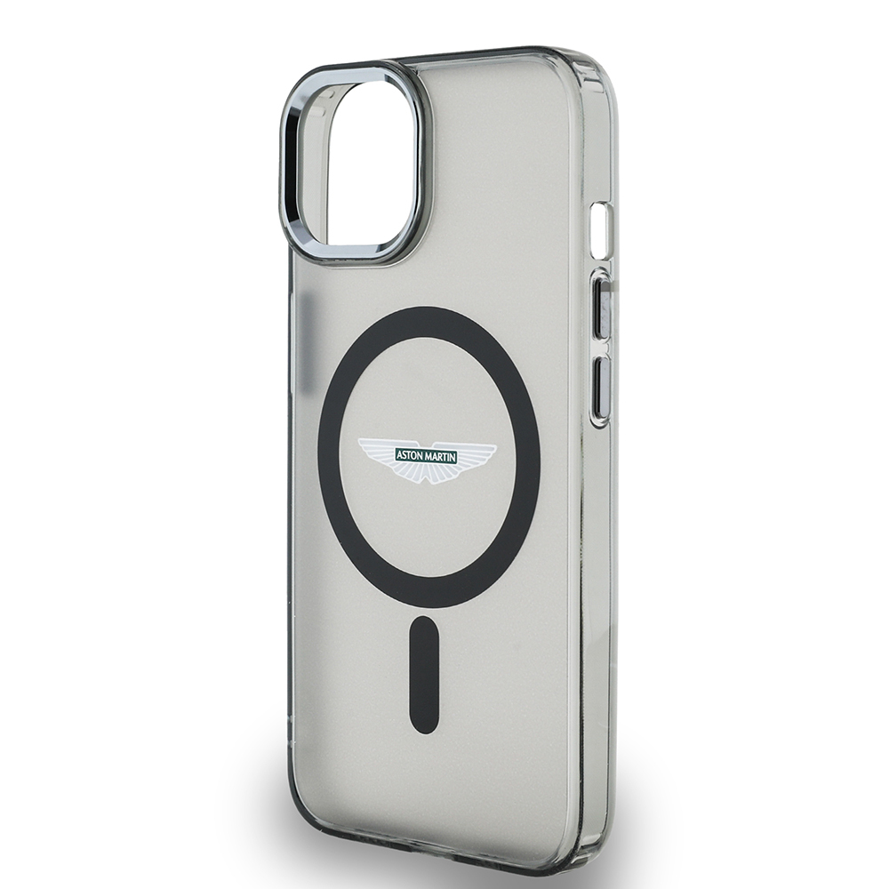 Apple iPhone 14 Uyumlu Kılıf Aston Martin Orjinal Lisanslı Magsafe Şarj Özellikli  IML Baskı Logolu Metal Düğmeli Kapak - 3