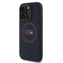 Apple iPhone 15 Pro Max Uyumlu Kılıf Redbull Orjinal Lisanslı Magsafe Şarj Özellikli Kırmızı Halka ve Logo Kabartmalı PU Deri Kapak - 1