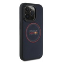 Apple iPhone 15 Pro Max Uyumlu Kılıf Redbull Orjinal Lisanslı Magsafe Şarj Özellikli Kırmızı Halka ve Logo Kabartmalı PU Deri Kapak - 2