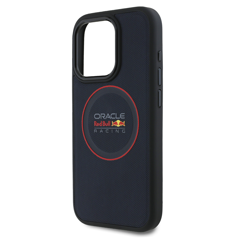 Apple iPhone 15 Pro Max Uyumlu Kılıf Redbull Orjinal Lisanslı Magsafe Şarj Özellikli Kırmızı Halka ve Logo Kabartmalı PU Deri Kapak - 3