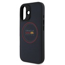 Apple iPhone 16 Uyumlu Kılıf Redbull Orjinal Lisanslı Magsafe Şarj Özellikli Kırmızı Halka ve Logo Kabartmalı PU Deri Kapak - 3