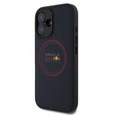 Apple iPhone 16 Plus Uyumlu Kılıf Redbull Orjinal Lisanslı Magsafe Şarj Özellikli Kırmızı Halka ve Logo Kabartmalı PU Deri Kapak - 1
