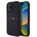 Apple iPhone 16 Plus Uyumlu Kılıf Redbull Orjinal Lisanslı Magsafe Şarj Özellikli Kırmızı Halka ve Logo Kabartmalı PU Deri Kapak - 6