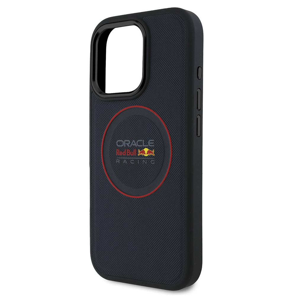 Apple iPhone 16 Pro Max Uyumlu Kılıf Redbull Orjinal Lisanslı Magsafe Şarj Özellikli Kırmızı Halka ve Logo Kabartmalı PU Deri Kapak - 3