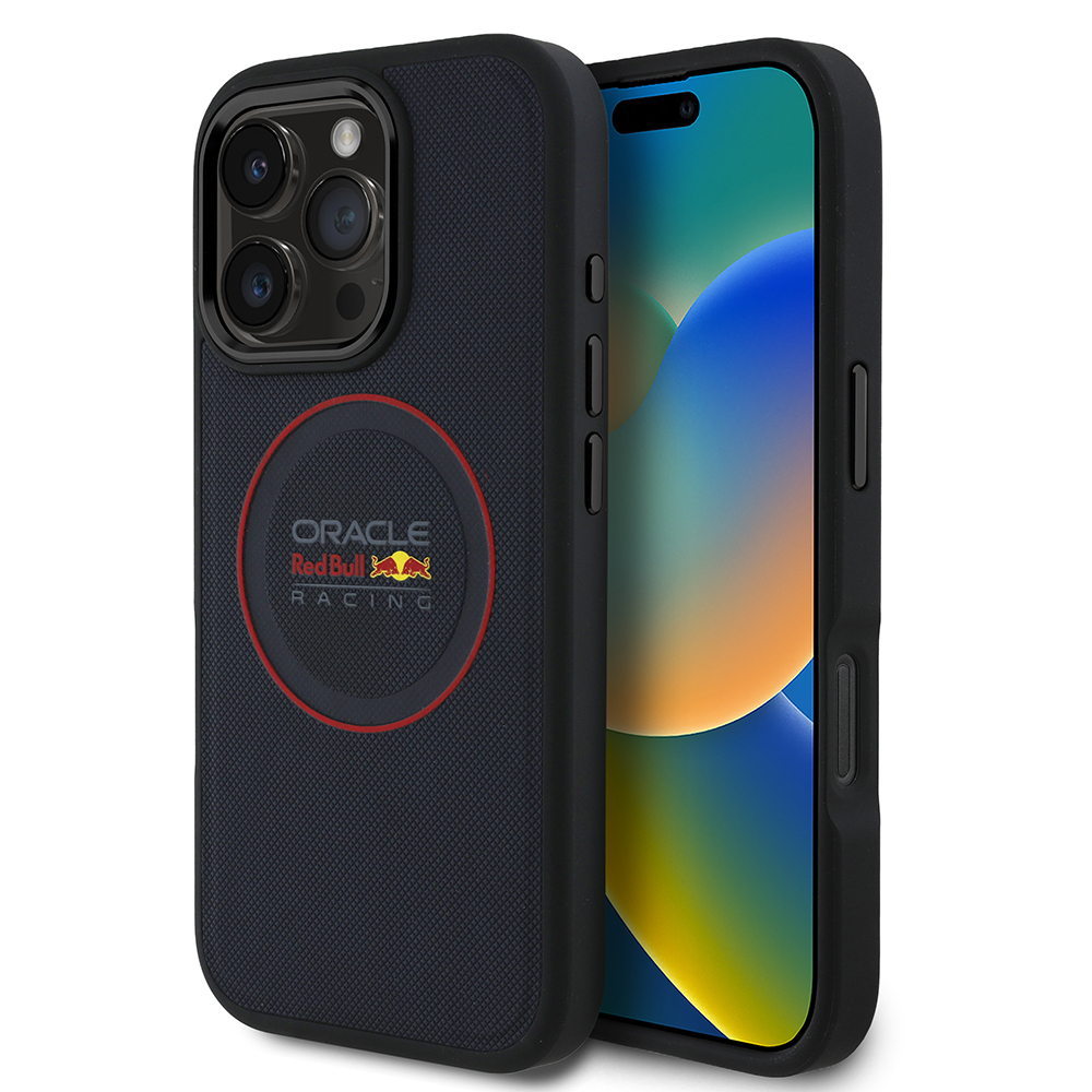 Apple iPhone 16 Pro Max Uyumlu Kılıf Redbull Orjinal Lisanslı Magsafe Şarj Özellikli Kırmızı Halka ve Logo Kabartmalı PU Deri Kapak - 5