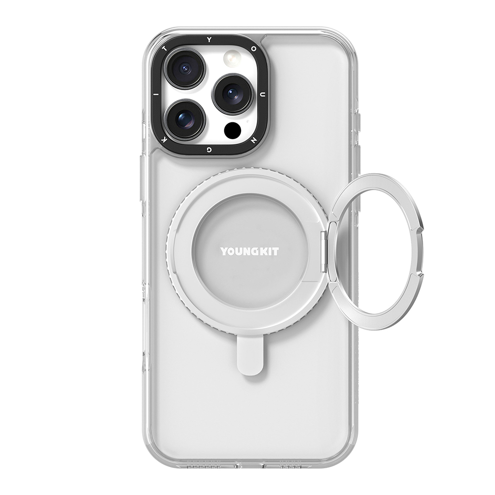 Apple iPhone 15 Pro Max Uyumlu Kılıf Magsafe Şarj Özellikli Parmak Ring Standlı Youngkit Pivot Serisi Kapak - 2