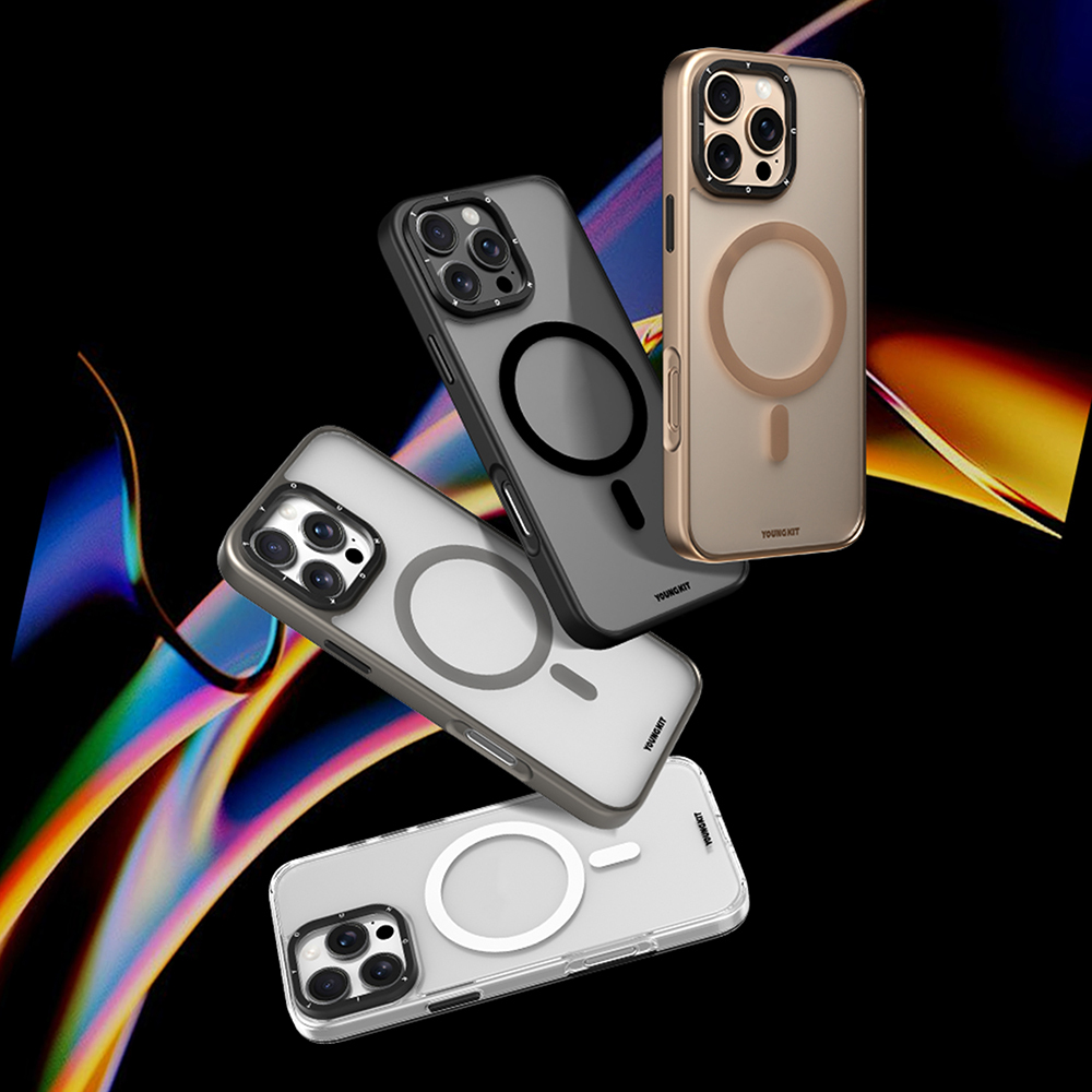 Apple iPhone 16 Pro Max Uyumlu Kılıf Magsafe Şarj Özellikli Cam Arka Yüzey TPU Youngkit Gemstone Serisi Kapak - 12