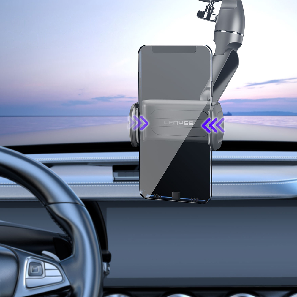 Lenyes CR146 360 Dönebilen Oynar Başlıklı Dikiz Ayna Araç Telefon Tutucu - 3