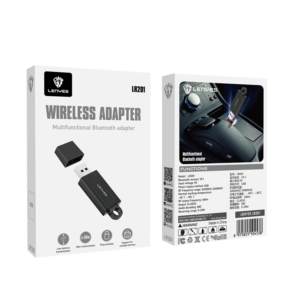 Lenyes LR201 USB Bluetooth 5.1 Wireless Transmitter Adaptör - 4