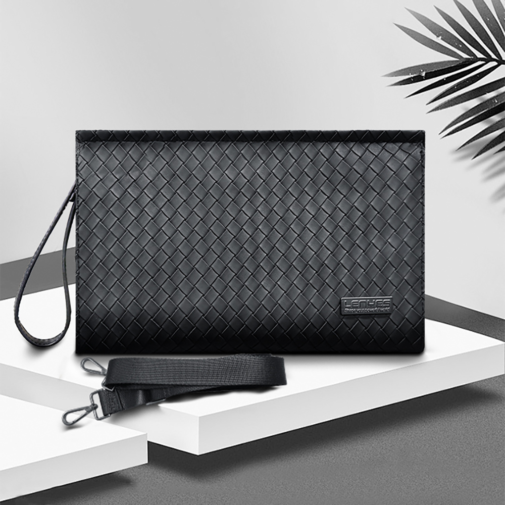 Lenyes LB531 Brett Dokuma PU Mat Deri Bilek Tasarımlı Çizilmeye Karşı Dayanıklı Aksesuar Çantası - 1