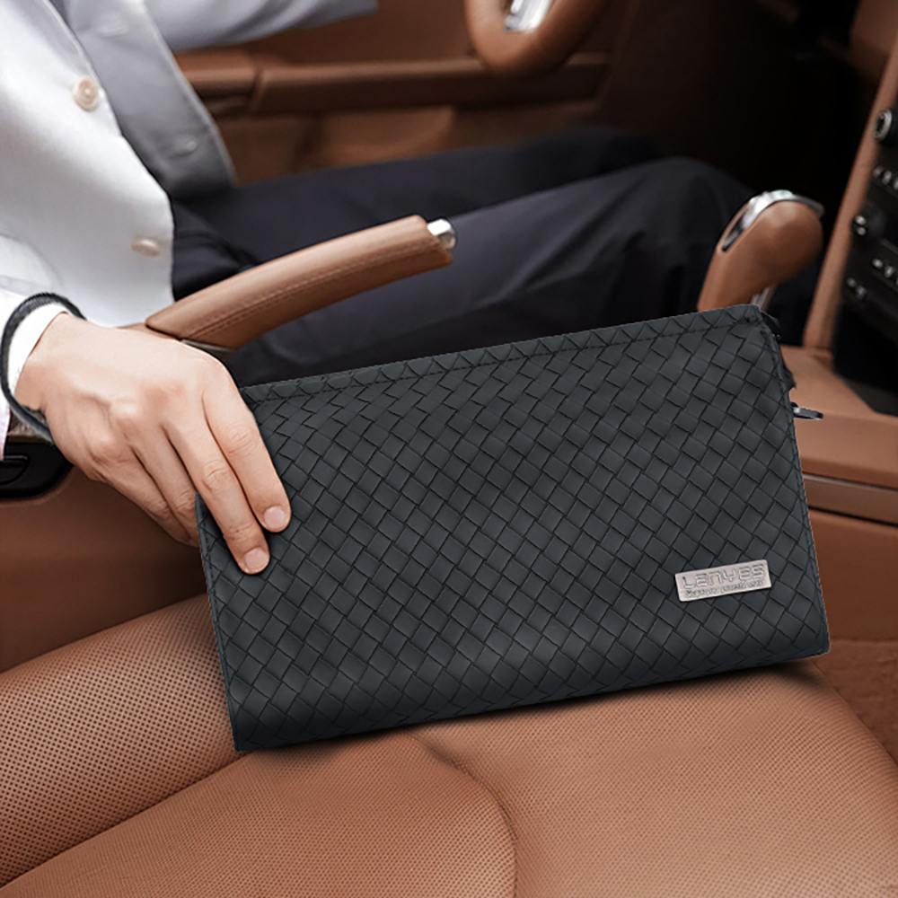 Lenyes LB531 Brett Dokuma PU Mat Deri Bilek Tasarımlı Çizilmeye Karşı Dayanıklı Aksesuar Çantası - 4