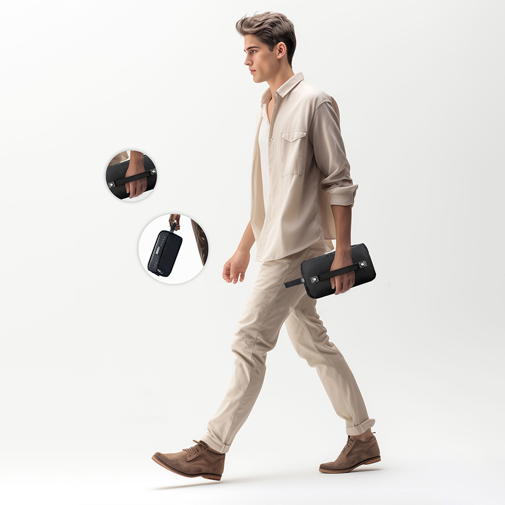 Lenyes LB551 Voyagers Serisi 1200D Polyester Kumaş Bilek Askı Kayışlı Mobil Aksesuar Çantası - 3