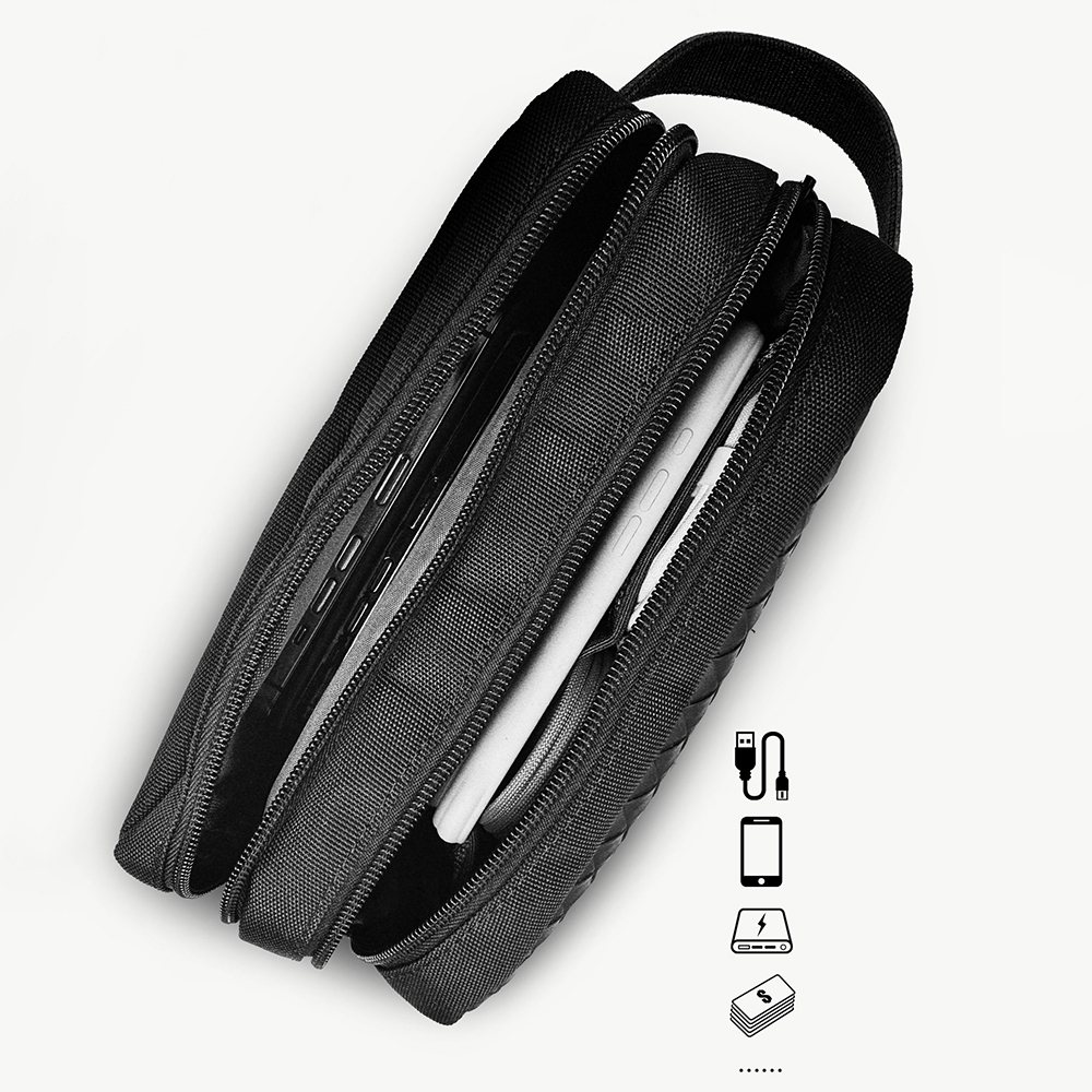 Lenyes LB551 Voyagers Serisi 1200D Polyester Kumaş Bilek Askı Kayışlı Mobil Aksesuar Çantası - 5