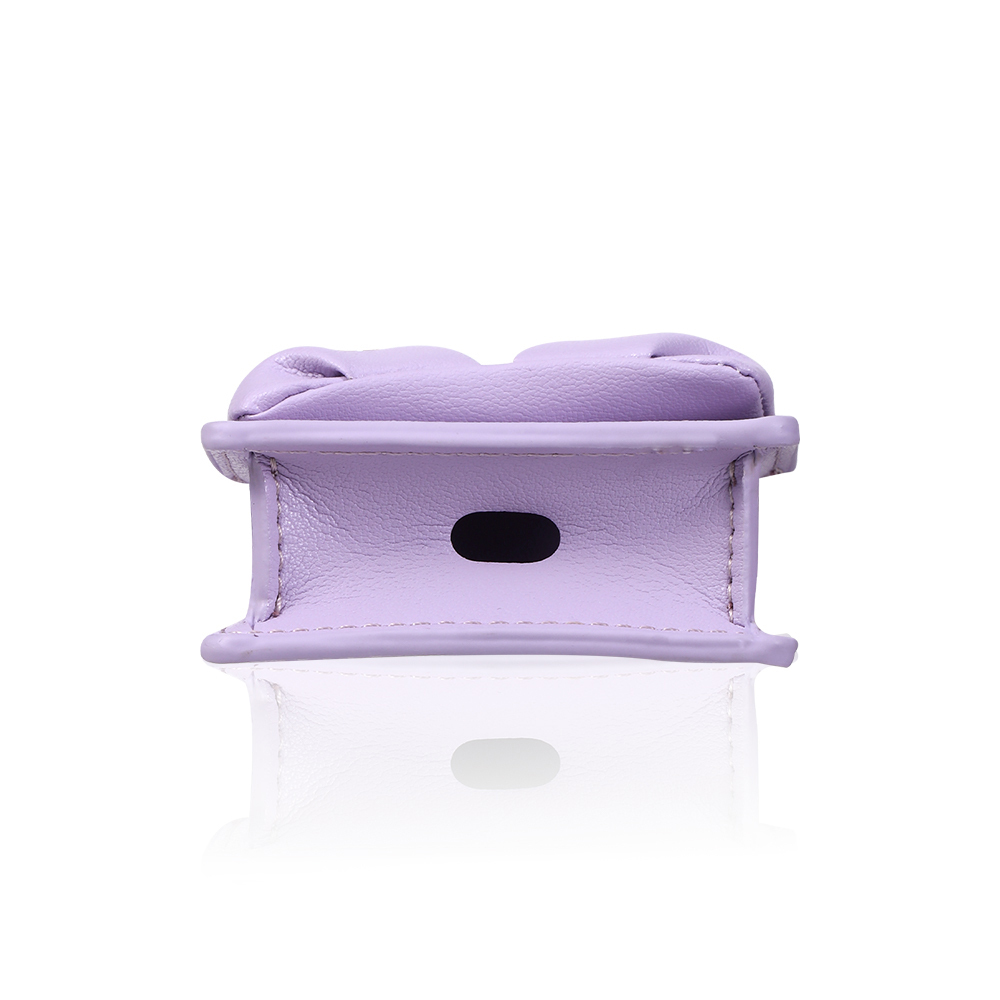 Apple Airpods Pro 2 Uyumlu Kılıf PU Deri Çanta Tasarımlı Taşlı Pynana Sugar Cube Serisi Kapak - 5