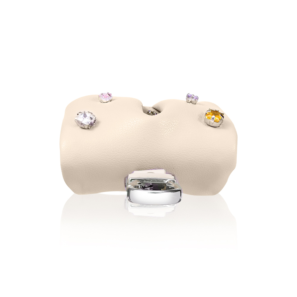 Apple Airpods Pro 2 Uyumlu Kılıf PU Deri Çanta Tasarımlı Taşlı Pynana Sugar Cube Serisi Kapak - 9