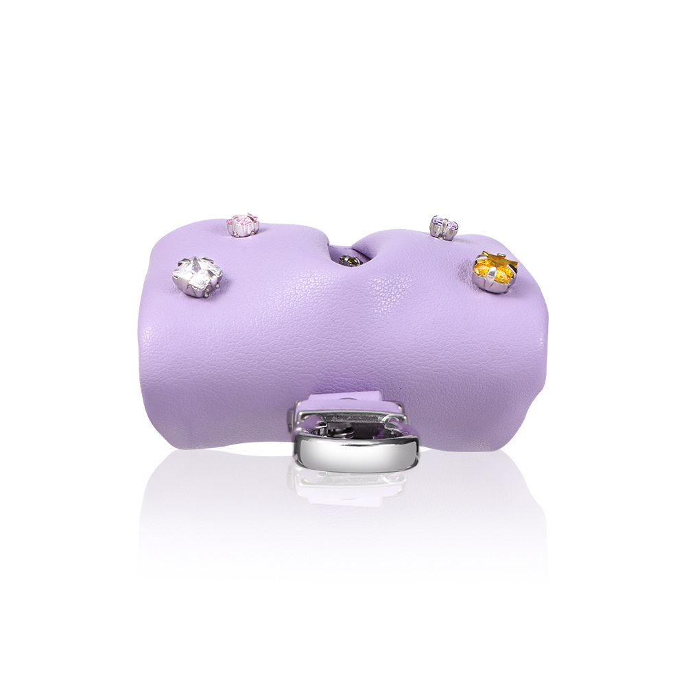 Apple Airpods 4 Uyumlu Kılıf PU Deri Çanta Tasarımlı Taşlı Pynana Sugar Cube Serisi Kapak - 10